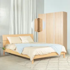Bed Combo & MOHO VIENNA Wardrobe 1m5 Natural Wood Color